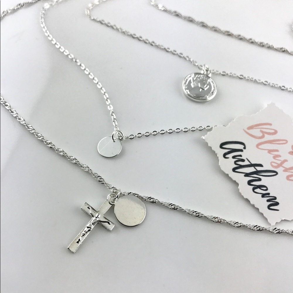 3 for $25⚡️multilayer cross coin sequin necklace - Picture 5 of 7